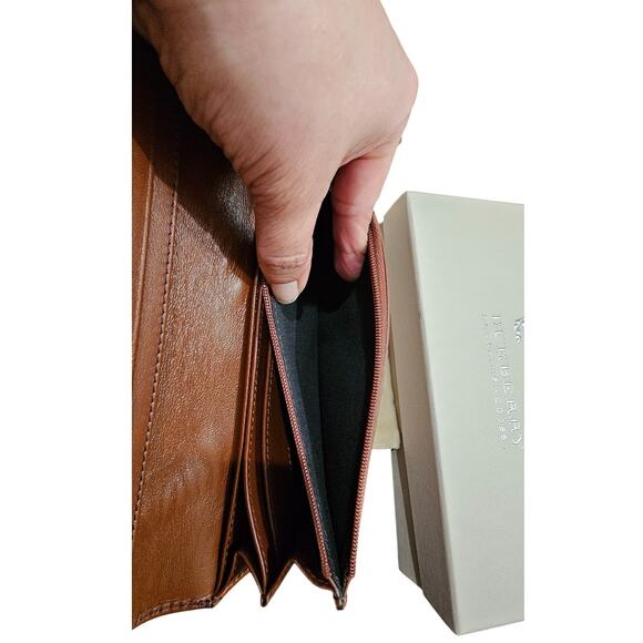 Burberry Brown/Beige House Check Fabric and Leather Leighton Continental Wallet - Picture 11 of 14